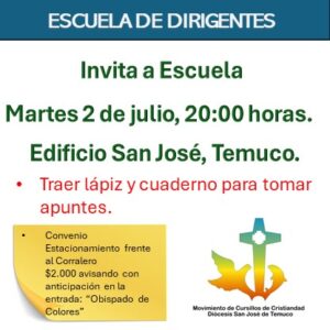 Lee más sobre el artículo Escuela de Dirigentes – Invitación a Escuela 02-07