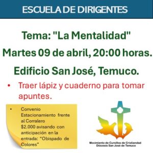 Lee más sobre el artículo Escuela de Dirigentes – Invitación a Escuela 09-04