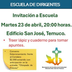 Lee más sobre el artículo Escuela de Dirigentes – Invitación a Escuela 23-04