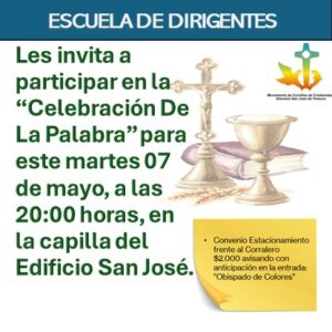 Lee más sobre el artículo Escuela de Dirigentes – Invitación a Eucaristia 07-05