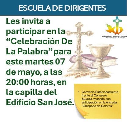 En este momento estás viendo Escuela de Dirigentes – Invitación a Eucaristia 07-05